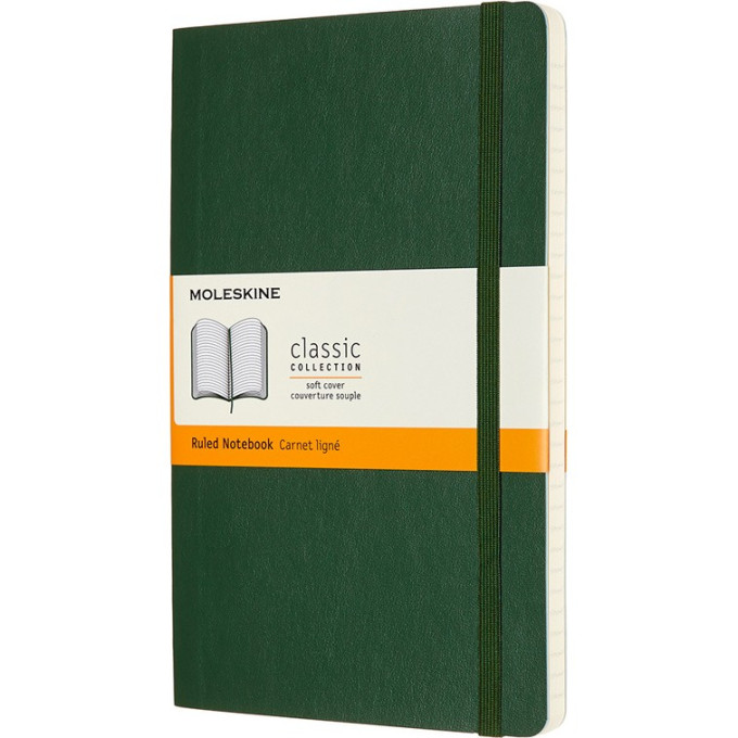 Блокнот MOLESKINE Classic Soft Large, линейка, зелёный QP616K15